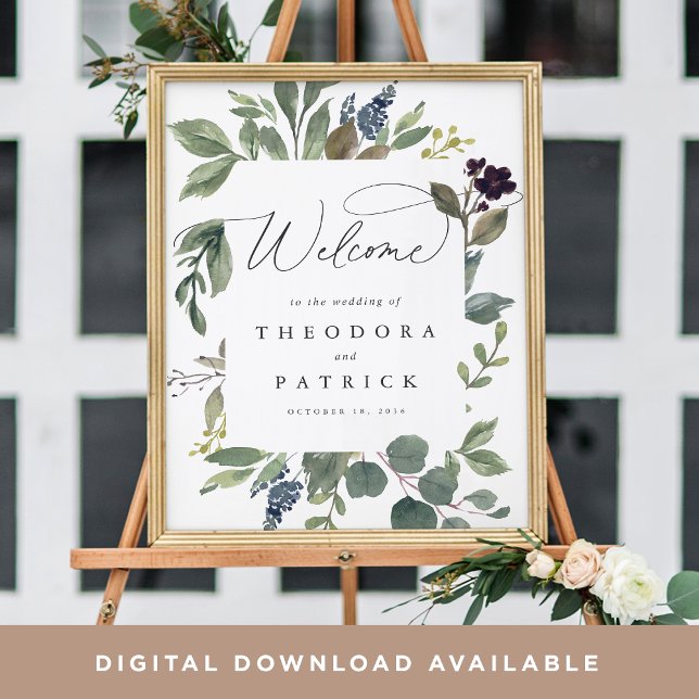 Eucalyptus & Sage Wedding Welcome Sign (Creator Uploaded)