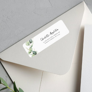 Eucalyptus Script Botanical Grad Return Address Label
