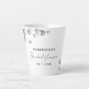 Eucalyptus Script Bridal Shower Custom Latte Mug
