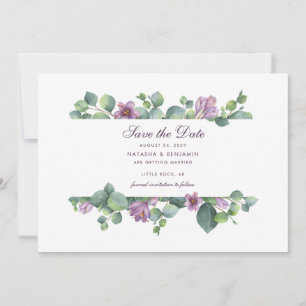 Eucalyptus Script Floral Botanical Greenery Save The Date