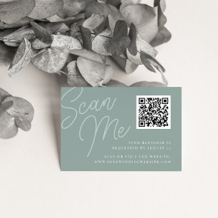 Eucalyptus Script Watermark QR Code RSVP Enclosure Card