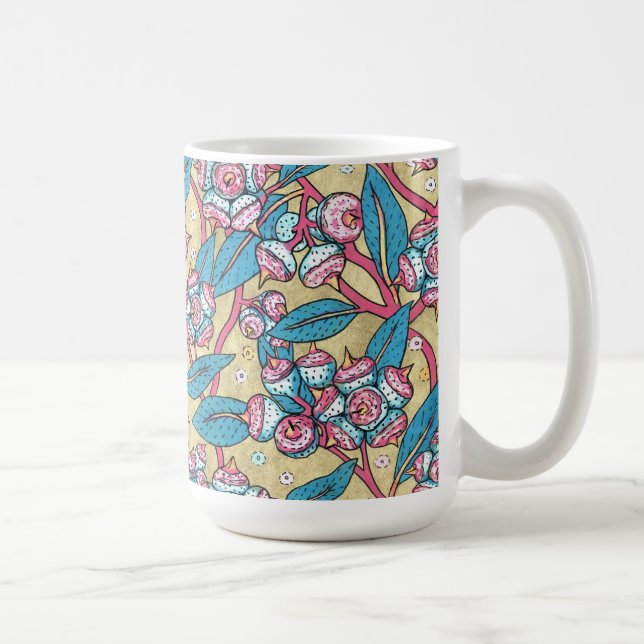 Eucalyptus Seed Australian Plant Botanical Pattern Coffee Mug (Right)
