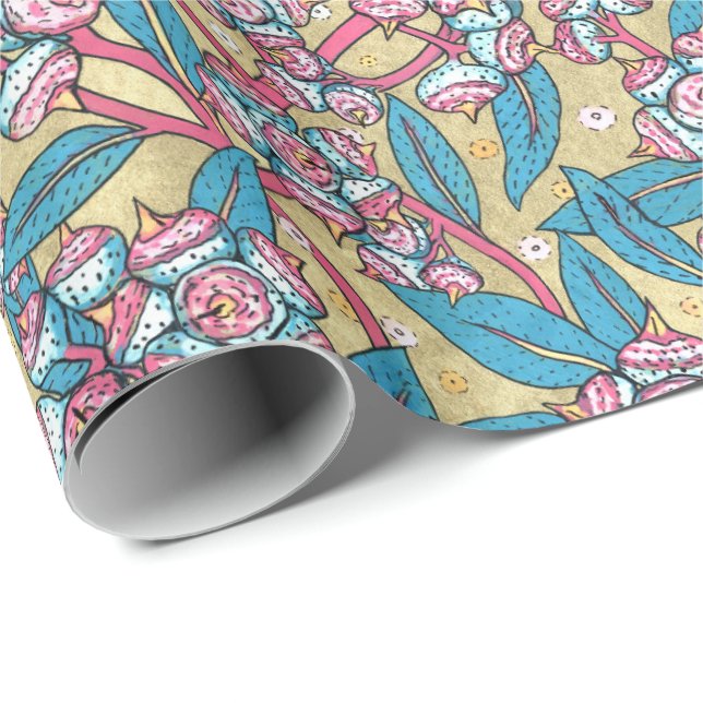 Eucalyptus Seed Australian Plant Botanical Pattern Wrapping Paper (Roll Corner)