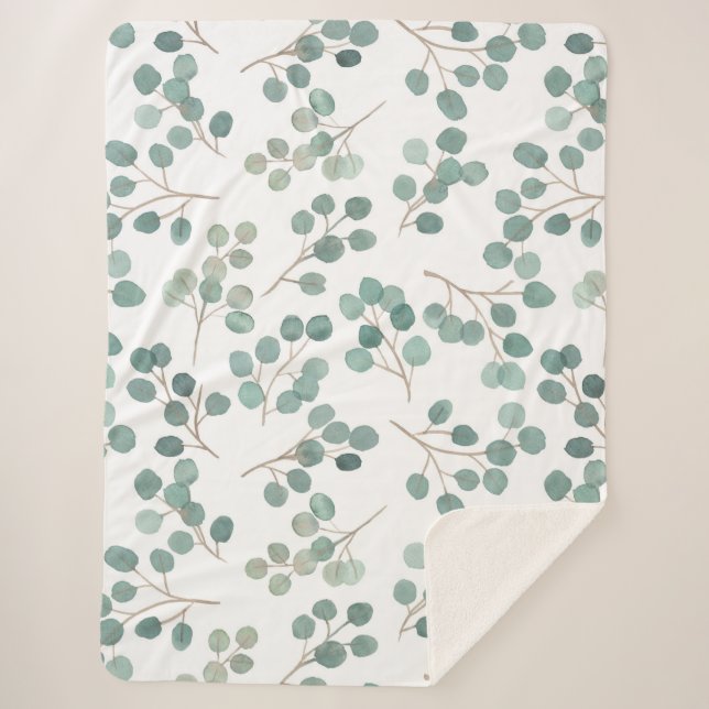 Eucalyptus Sherpa Blanket (Front)