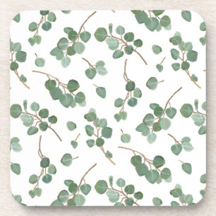 Eucalyptus Silver Dollar Tree Foliage Pattern Coaster