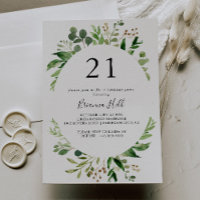 Eucalyptus Simple Brown Floral 21st Birthday Party
