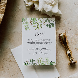 Eucalyptus Simple Brown Floral Hotel Enclosure Card