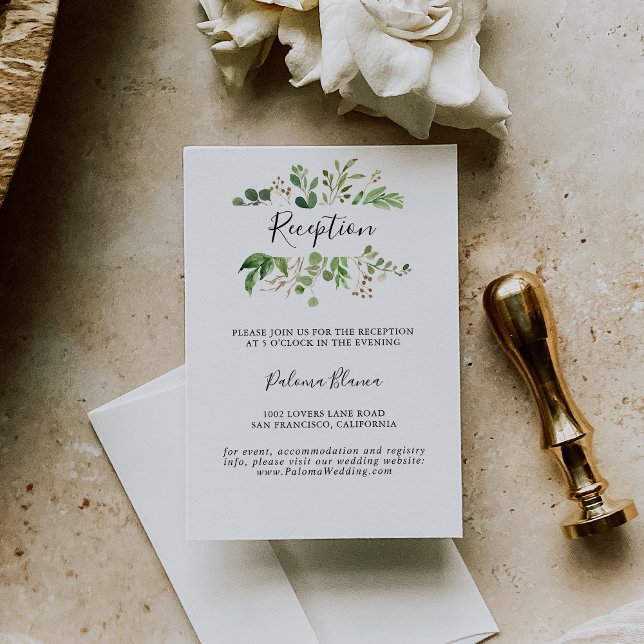 Eucalyptus Simple Brown Floral Wedding Reception Enclosure Card (Creator Uploaded)