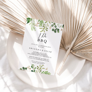 Eucalyptus Simple Floral I Do BBQ Engagement Party Invitation