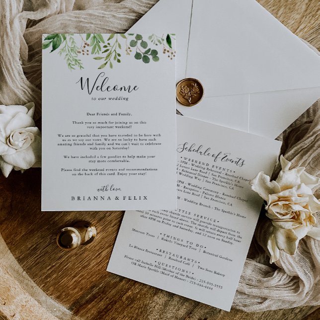 Eucalyptus Simple Floral Wedding Welcome Letter (Creator Uploaded)