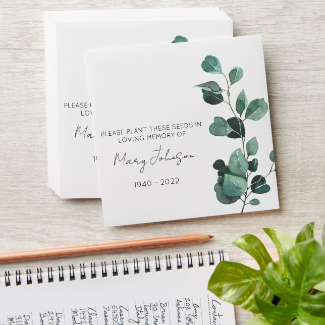 Eucalyptus | Simple Memorial Seed Envelope (Stacked)
