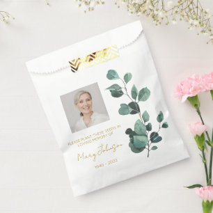 Eucalyptus   Simple Photo Funeral Seed Favour Bag