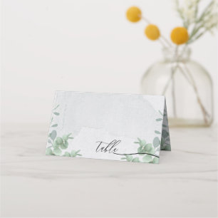 Eucalyptus Simple Plain Clean Script Table Place Card