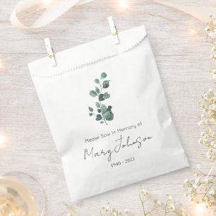 Eucalyptus Simple Seed packet Funeral Favour Bag
