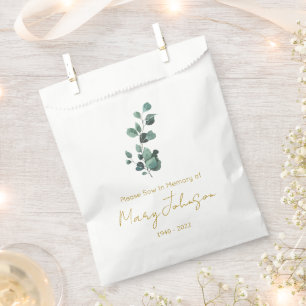 Eucalyptus Simple Seed packet Funeral Favour Bag