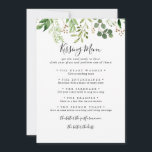 Eucalyptus Simple Wedding Kissing Menu Game Card<br><div class="desc">This eucalyptus simple wedding kissing menu game card is perfect for a greenery wedding reception. The design features artistically hand-painted beautiful eucalyptus green leaves arranged into geometric shapes,  inspiring natural beauty.</div>