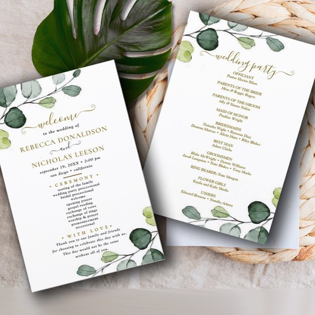 Eucalyptus Simple Wedding Program (Creator Uploaded)