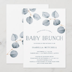 Eucalyptus Simplicity Baby Brunch Invitation