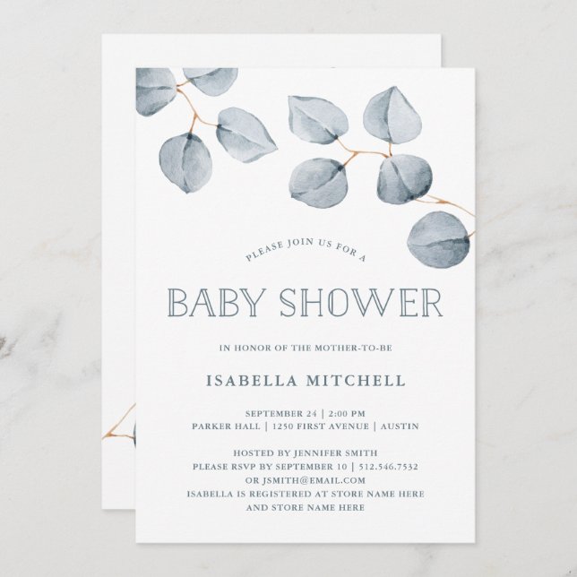 Eucalyptus Simplicity | Baby Shower Invitation (Front/Back)