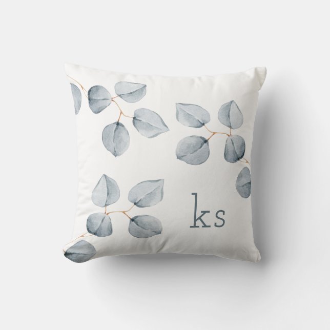 Eucalyptus Simplicity | Monogram Cushion (Front)