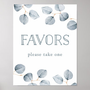 Eucalyptus Simplicity Wedding Favors Poster