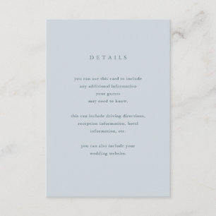 Eucalyptus Simplicity Wedding Guest Details Enclosure Card