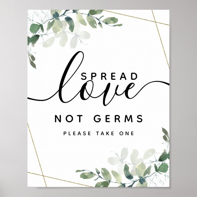 Eucalyptus Spread Love Not Germs Hand Sanitizer  P Poster (Front)