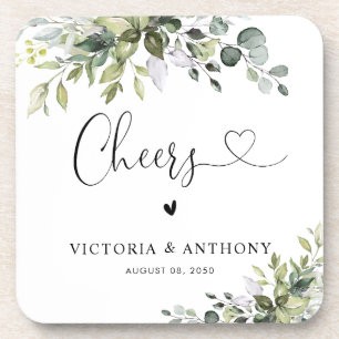 Eucalyptus Square Wedding Coaster