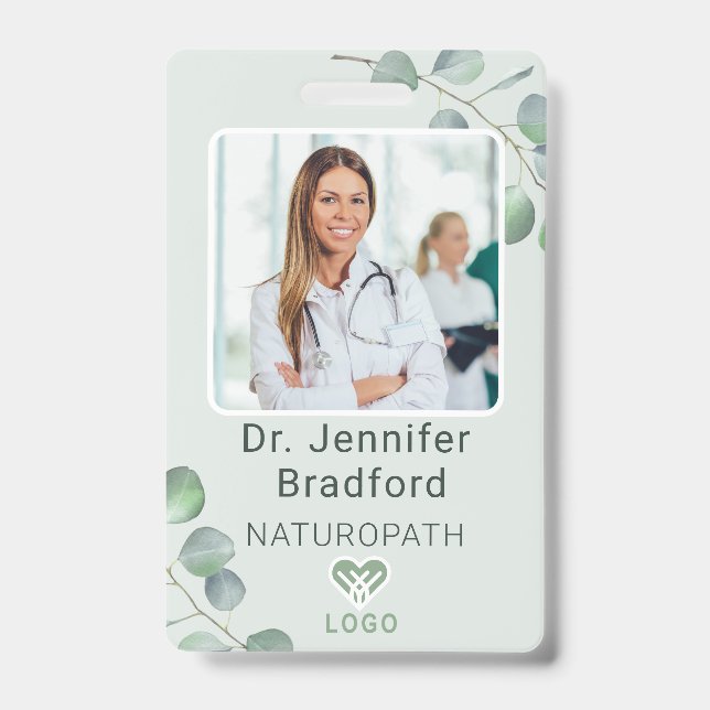 Eucalyptus Style Custom  ID Badge (Front)