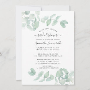 Eucalyptus Succulent Greenery Bridal Shower Invitation