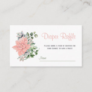 Eucalyptus Succulent Greenery Diaper Raffle Game Enclosure Card