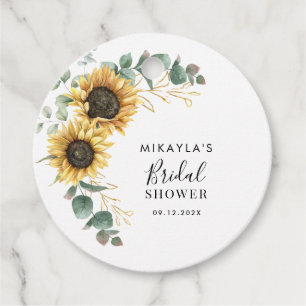 Eucalyptus Sunflower Bridal Shower Thank You Favour Tags