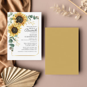 Eucalyptus Sunflower Greenery Floral Bridal Brunch Invitation