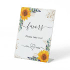 Eucalyptus sunflowers wedding favours guests