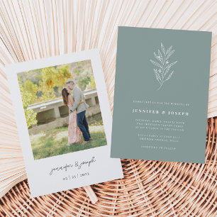 Eucalyptus Sweet Botanical Photo Wedding Invitation