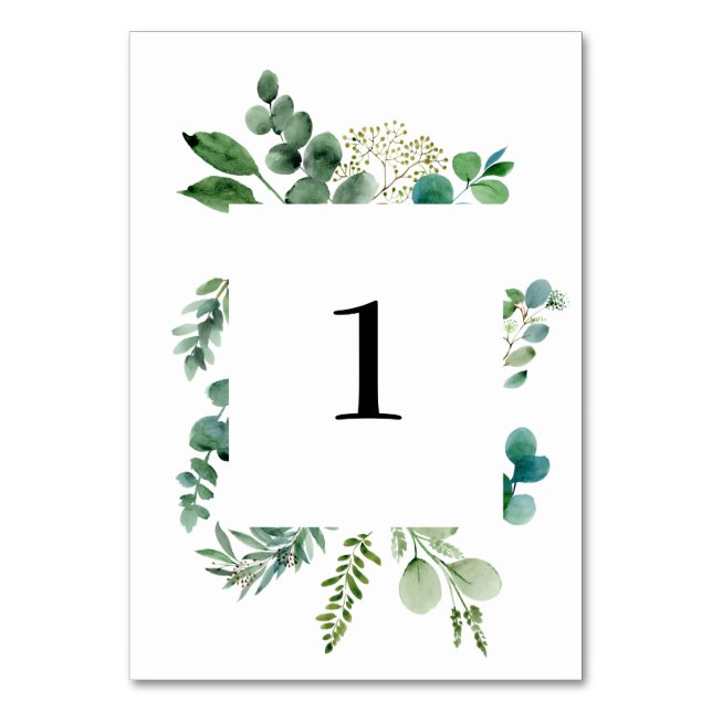 Eucalyptus Table Number Weddings (Front)