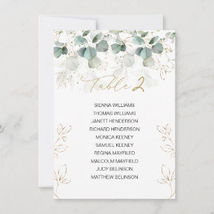 Eucalyptus Table Wedding Seating Chart Card