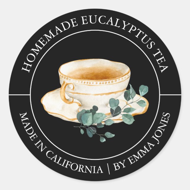 Eucalyptus Tea Modern label (Front)