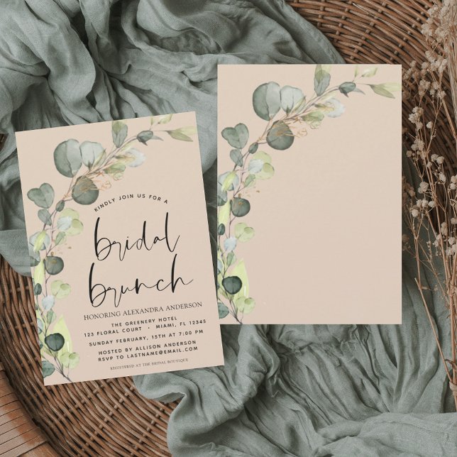 Eucalyptus Terracotta Bridal Brunch Shower Invitation (Creator Uploaded)