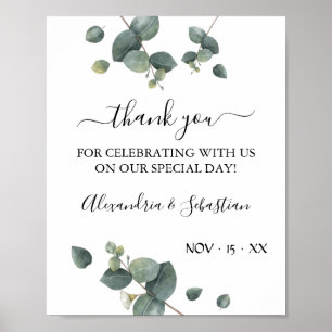 Eucalyptus  thank you card poster