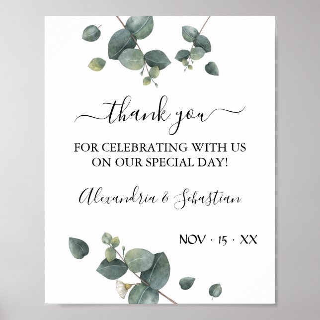 Eucalyptus  thank you card poster (Front)