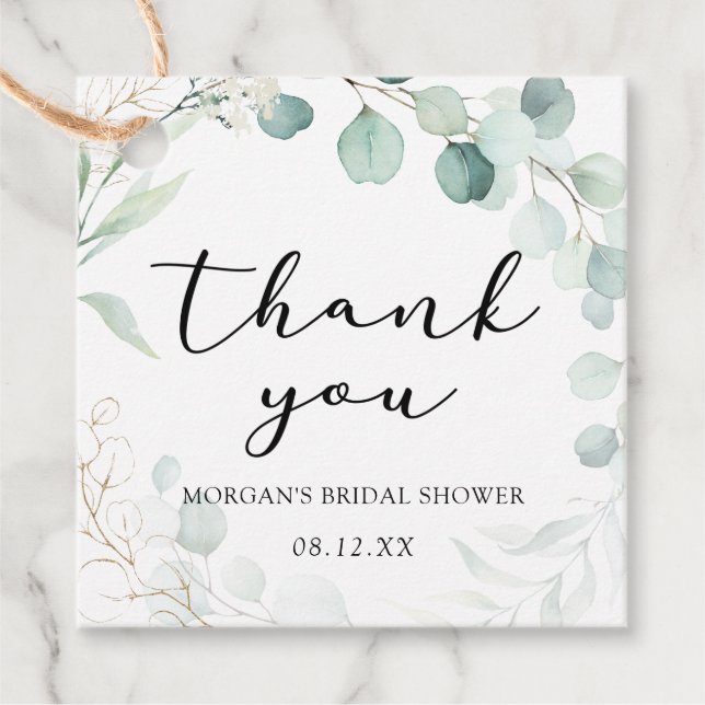 Eucalyptus Thank You Favour Tag (Front)