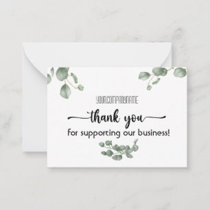 Eucalyptus Thank You For Supporting Our Business Card
