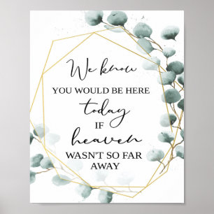 Eucalyptus Themed Memory Sign   Heaven Wedding 