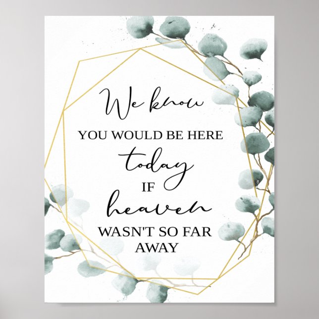Eucalyptus Themed Memory Sign | Heaven Wedding  (Front)