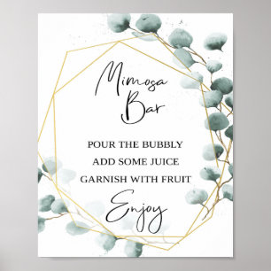 Eucalyptus Themed Mimosa Bar Sign 