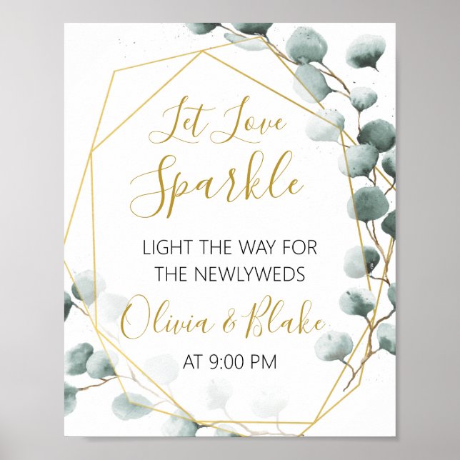 Eucalyptus Themed Sparkler Send Off Sign (Front)