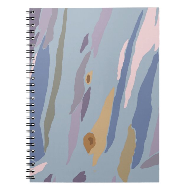 Eucalyptus Tree Bark Blue Notebook (Front)