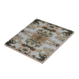 Eucalyptus Tree Bark Photo Closeup With Pattern Ceramic Tile