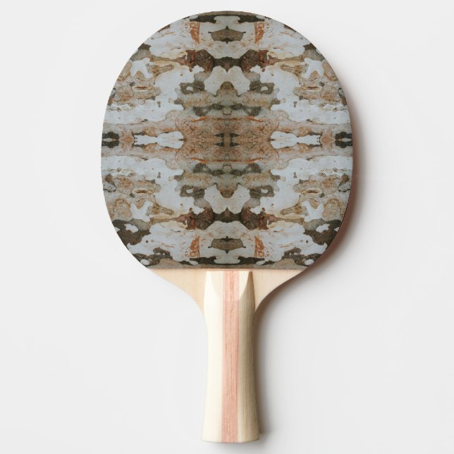 Eucalyptus Tree Bark Photo Closeup With Pattern Ping Pong Paddle (Front)
